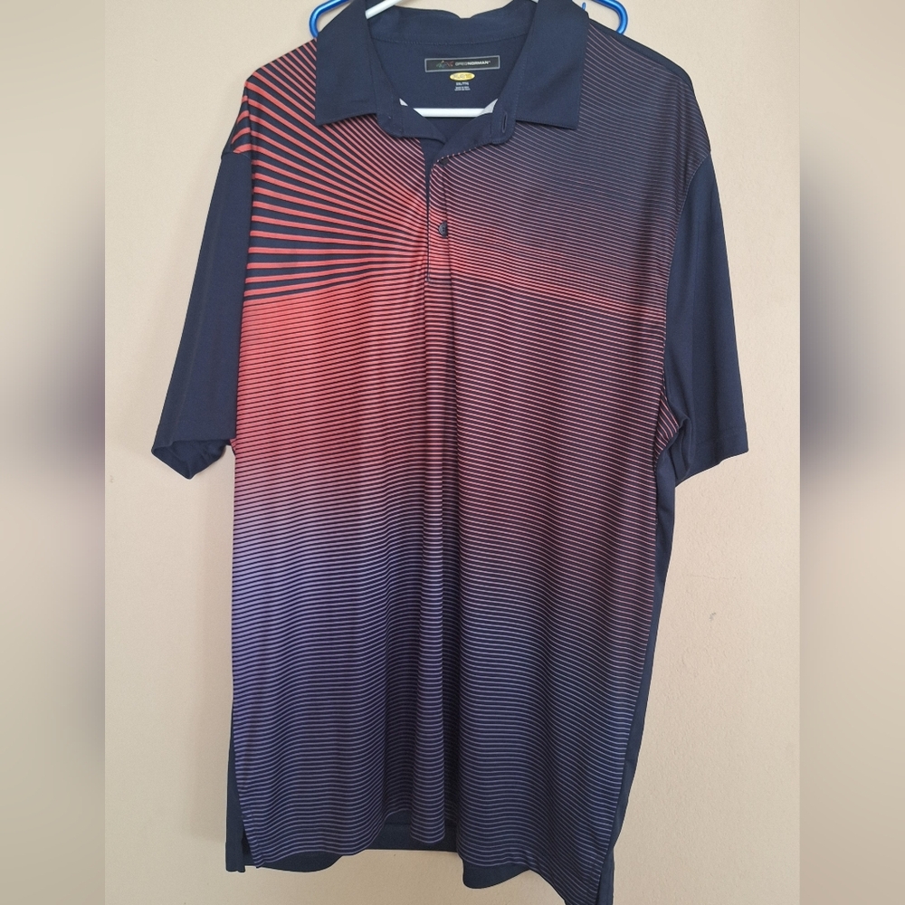 Greg Norman Collection Gradient Red and Navy Polo